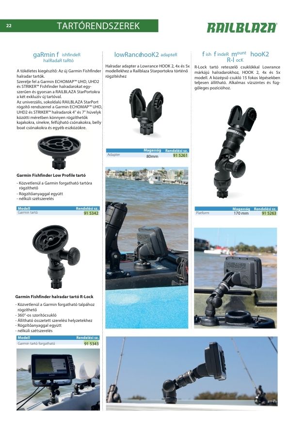 Railblaza termékkatalógus – minden kiegészítő egy helyen