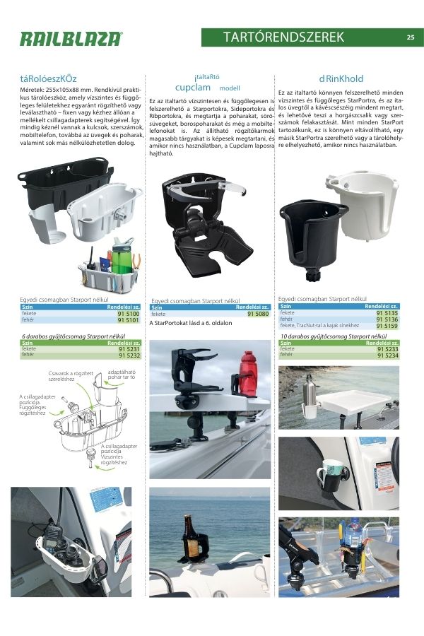 Railblaza termékkatalógus – minden kiegészítő egy helyen