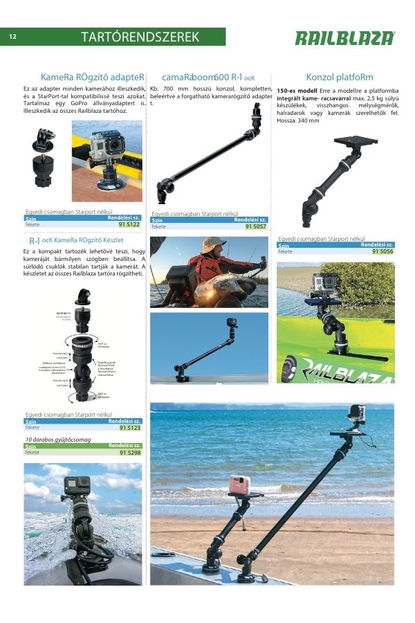 Railblaza termékkatalógus – minden kiegészítő egy helyen