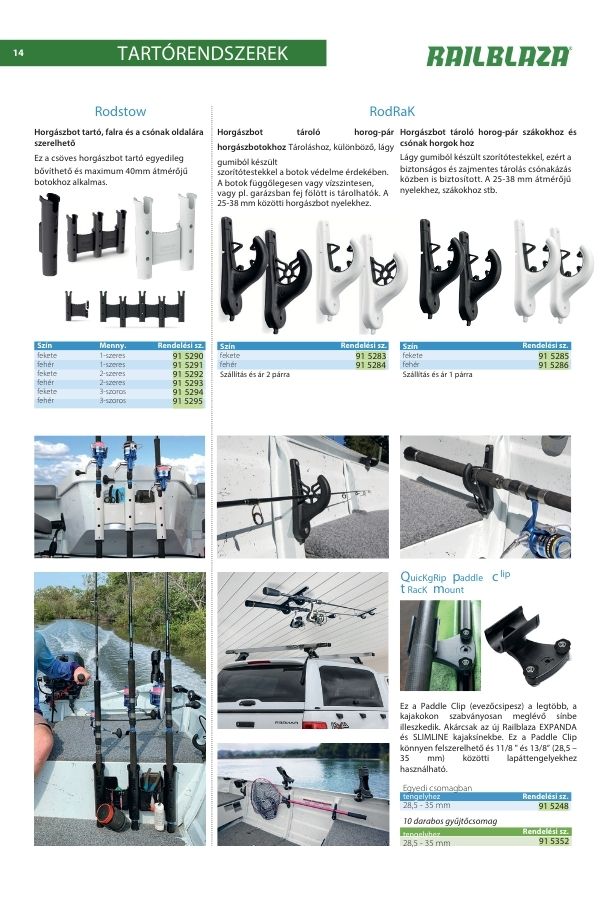 Railblaza termékkatalógus – minden kiegészítő egy helyen