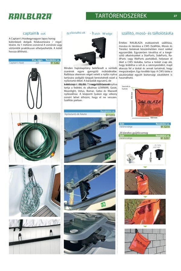 Railblaza termékkatalógus – minden kiegészítő egy helyen