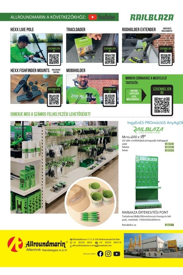 Railblaza termékkatalógus – minden kiegészítő egy helyen